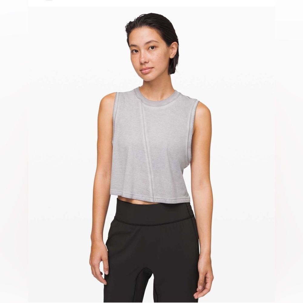 Lululemon Women’s XS Broken Beats Tank Washed Glacier Grey Gym Yoga Running